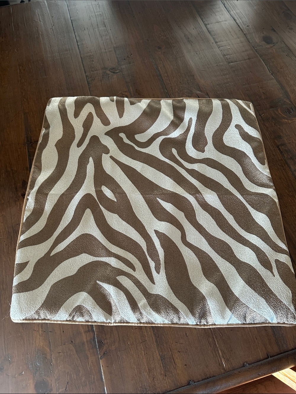 Zebra-Pattern Accent Pillow Cover in White and Brown